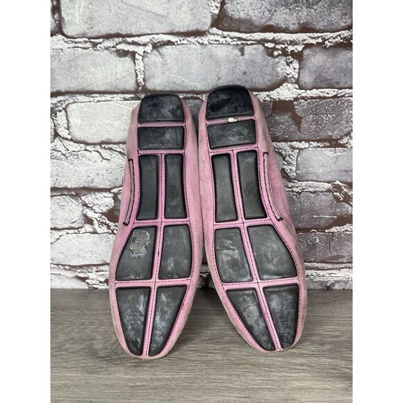 Prada Pink Suede Leather Driving Loafers Shoes Women Sz 38EU/7.5M US - Picture 15 of 16